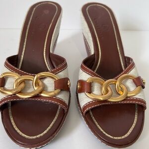 NEW Cole Haan Kina Wedge Natural Linen (8-M)  D19020. Never worn without a box.